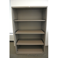 Teknion Tan 4 High Open Shelving Storage Cabinet, 36"