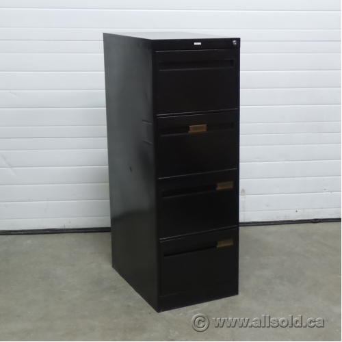 Cole Black 4 Drawer Vertical Legal File Cabinet Locking Allsold Ca Buy Sell Used Office Furniture Calgary