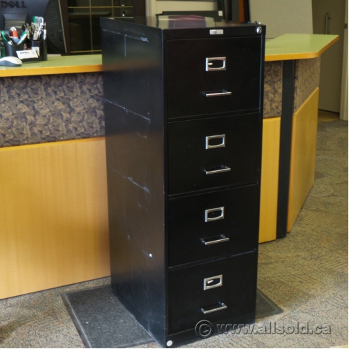 Commander Black 4 Drawer Vertical Legal File Cabinet Locking