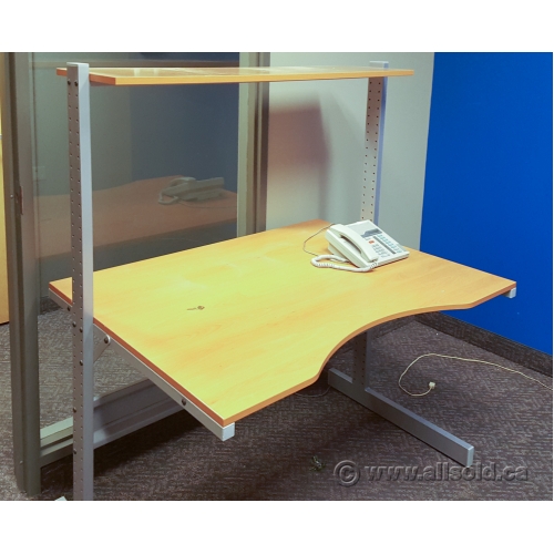 Birch And Silver 2 Level Workstation Student Desk Allsold Ca
