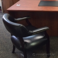 Black Leather Upholstered Executive Guest Side Chair