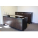 Espresso And Black Reception Desk Suite with Transaction Counter