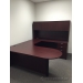 Mahogany U / C Suite Desk with Bullet Top and Overhead Storage