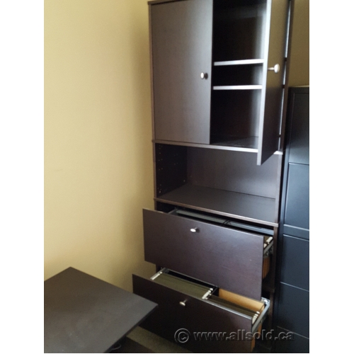 Ikea Effektiv Espresso 2 Drawer Lateral File Cabinet W Storage