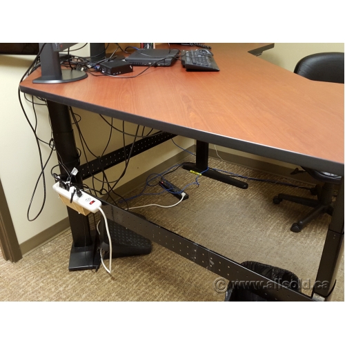 Linak Autumn Maple Power Height Adjust Sit Stand L Suite Desk Allsold Ca Buy Sell Used Office Furniture Calgary