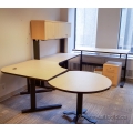 Gunnar Blonde and Black Height Adjustable 4 Pc U / C Suite Desk