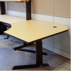 Gunnar Blonde and Black 48 x 48 Height Adjustable Corner Desk