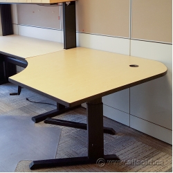 Gunnar Blonde and Black 48 x 48 Height Adjustable Corner Desk Gunnar Blonde and Black 48 x 48 Height Adjustable Corner Desk