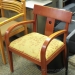 Wood Frame with Pattern Seat Guest Reception Chair