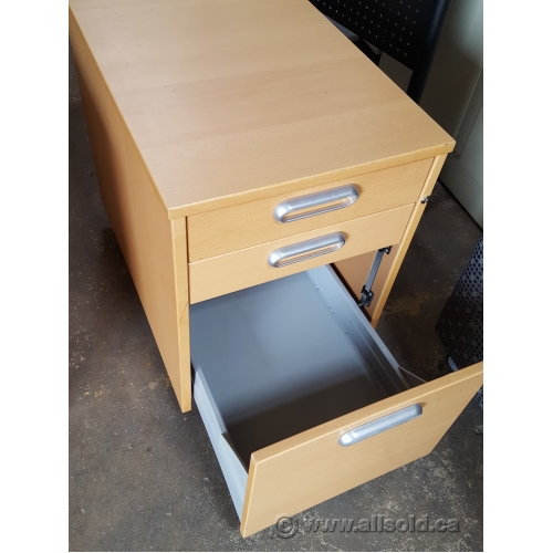 Ikea Galant Blonde 3 Drawer Rolling Pedestal Locking Allsold Ca