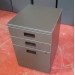 Grey High Quality Wood Rolling 3 Drawer Pedestal