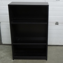 Black Wood Bookshelf Bookcase 3-Shelves 36x12x48"