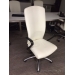 Krug ME Series White Leather Meeting Chair with Cantilever Arms