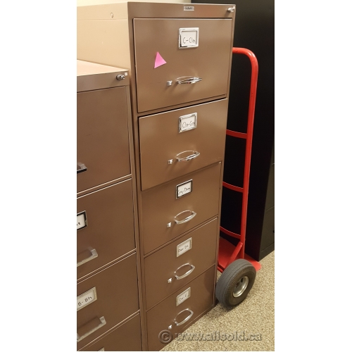 Sunar Brown 5 Drawer Vertical File Cabinet Locking Allsold Ca