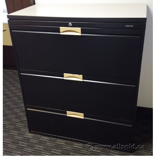 Boulevard Black 3 Drawer Lateral File Cabinet W Laminate Top