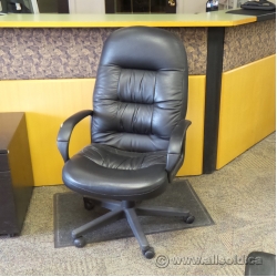 Black Leather Global High Back Chair