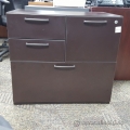 Espresso 4 Drawer Double Wide File and Storage Pedestal