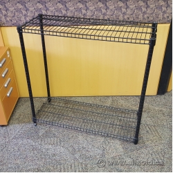 Two Shelf Wire Shelving Unit - 36 x 14 x 34", Black