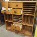 Brown Wooden Stationary Sorting/Organizing Shelf