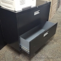 Black ProSource 36 in. 2 Drawer Lateral File Cabinet