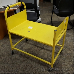 Yellow Metal Rolling Cart 360 Casters on 4 Corners