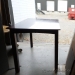 Brown Wood Dining Table w/ Single Leaf Insert and Chairs x6