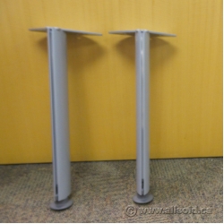 Teknion Brand Grey Metal Height Adjustable Table Legs