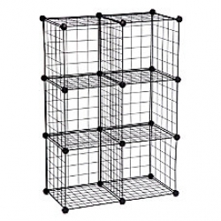 Black Honey-Can-Do Wire Modular Mesh Storage Cube Set