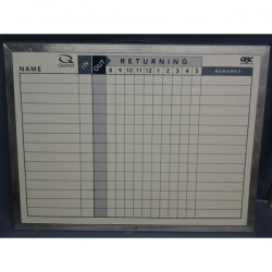 Lined Whiteboards 36" x 24" w/ Various Options, In/Out, Date
