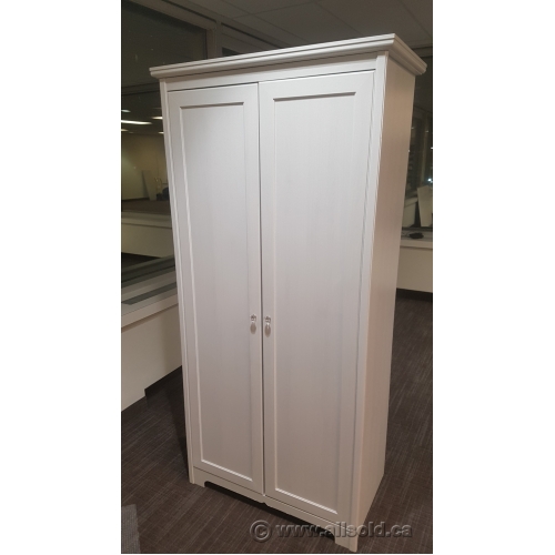 White 2 Door Wardrobe Cabinet Or Storage Closet 75 Allsold Ca