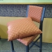 Dark Brown Metal Frame Bar Stool w/ Orange Fabric Seat Pillow