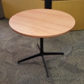 Sugar Maple 36" Round Meeting Table Table w/ Black Metal Base