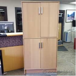 Blonde IKEA Galant 2 Door Over/Under Storage Cabinet