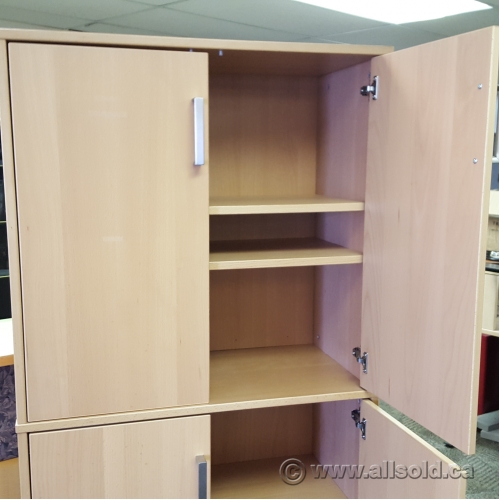 Blonde Ikea Galant 2 Door Over Under Storage Cabinet Allsold Ca Buy Sell Used Office Furniture Calgary