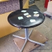 Black 30" Round Meeting Table w/ Metal Legs, Card Occasion Lamp