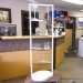 White Metal Display Stand w/ x4 Round Glass Shelves