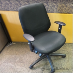 Black Fabric Adjustable Rolling Task Chair