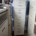 HON 5 Drawer Grey Vertical Filing Cabinet w/ Rolling Casters