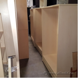 Blonde 42" Wide Storage Bookcase w/ Adjustable Shelves