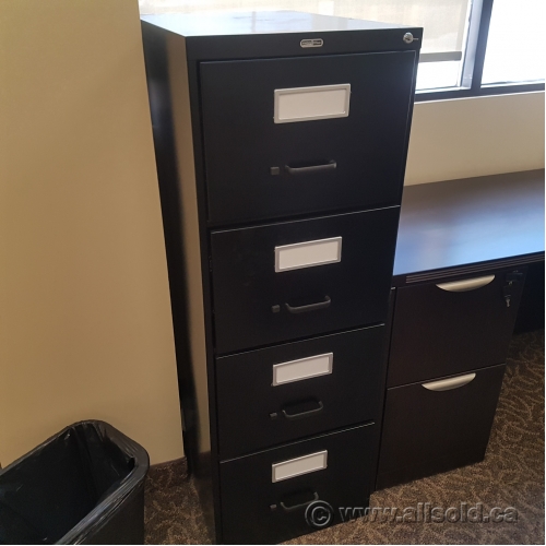 Staples Black 4 Drawer Vertical Legal File Cabinet Locking