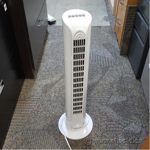 White Duracraft Oscillating Tower Fan Allsold Ca Buy Sell Used Office Furniture Calgary