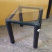Glass Surface End Table Black Metal Base