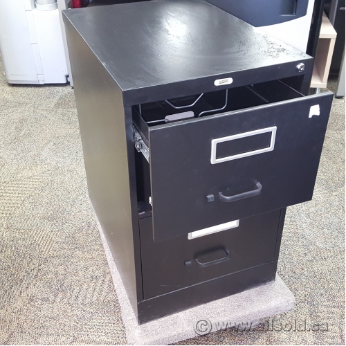 Staples Black 2 Drawer Vertical Legal File Cabinet Locking