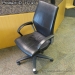 Black Leather High Back Task  Meeting Chair Arms
