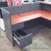 Grey Reception Desk w/Mahogany Surface and Transaction Counter