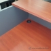 Grey Reception Desk w/Mahogany Surface and Transaction Counter