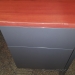 Grey Reception Desk w/Mahogany Surface and Transaction Counter