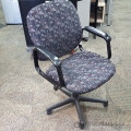 Rolling Fabric Task Chair w/ Fixed Leather Padded Arms