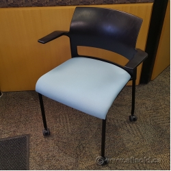 Blue Rolling Steelcase Move Stacking Guest Chair