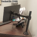 Black Single Arm Adjustable Grommet Clamp Style Monitor Stand